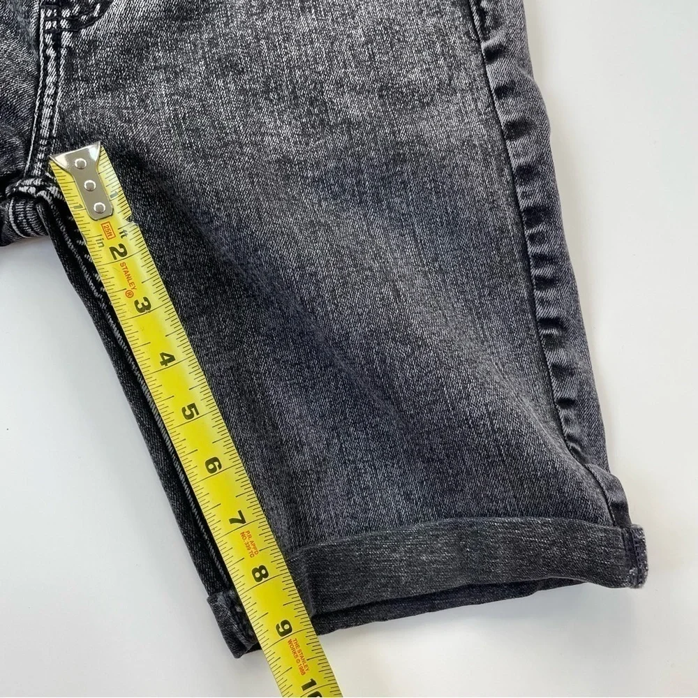 Abercrombie kids Boys Faded Black Stone Washed Acid Washed Denim Shorts 15/16